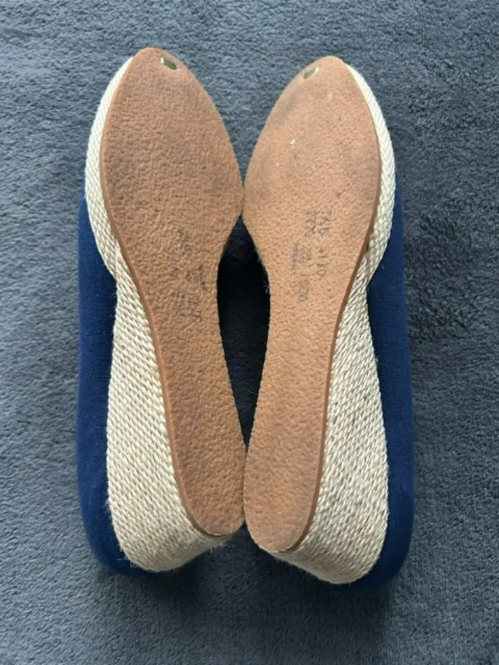 L.L.Bean Women's Navy Espadrille Wedges, Size 7.5M
